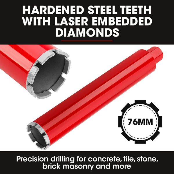 Baumr Ag 1800W 120Mm Handheld Core Drill & 76Mm Diamond Bit Combo For Concrete Coring Hole Drilling Corded Drills