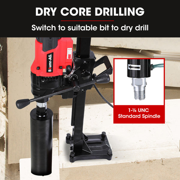 Baumr Ag 3000W 200Mm Concrete Core Drill With Stand Rig Corded Drills