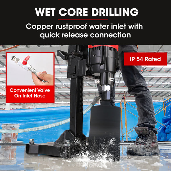 Baumr Ag Baumr Ag 3200W 280Mm Vertical Stand Core Drill & 202Mm Bit Combo For Demolition Concrete Coring Hole Drilling Corded Drills