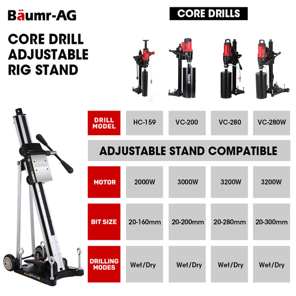 Baumr Ag Core Drill Wheeled Rig Stand Corded Drills