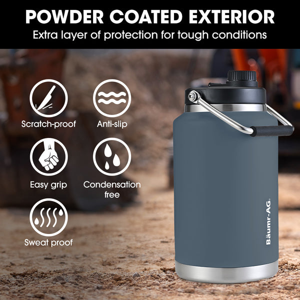 Baumr Ag Baumr Ag 3.8L Double Wall Insulated Stainless Steel Water Bottle Drink Jug With Handle Blue Vacuum Flasks & Mugs