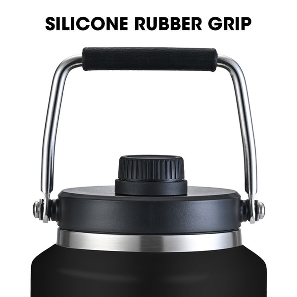 Baumr Ag Baumr Ag 3.8L Double Wall Insulated Stainless Steel Water Bottle Drink Jug With Handle Black Vacuum Flasks & Mugs