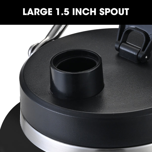 Baumr Ag Baumr Ag 3.8L Double Wall Insulated Stainless Steel Water Bottle Drink Jug With Handle Black Vacuum Flasks & Mugs