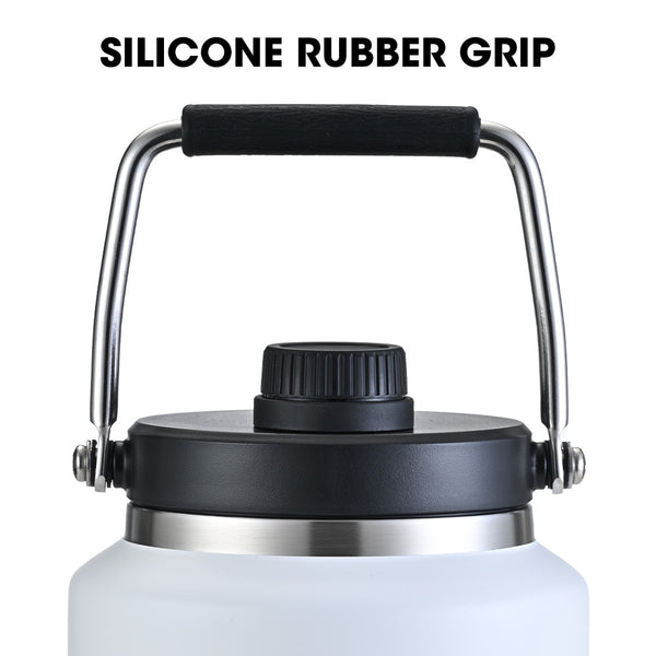 Baumr Ag Baumr Ag 3.8L Double Wall Insulated Stainless Steel Water Bottle Drink Jug With Handle White Vacuum Flasks & Mugs