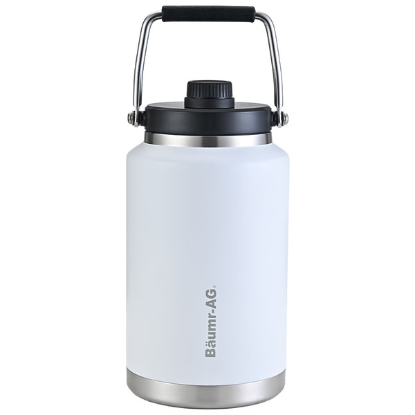 Baumr Ag 3.8L Double Wall Insulated Stainless Steel Water Bottle Drink Jug With Handle White Vacuum Flasks & Mugs
