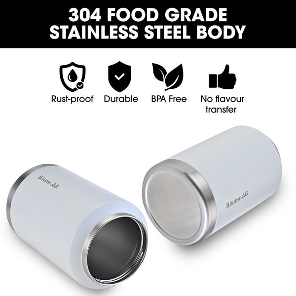 Baumr Ag Baumr Ag 3.8L Double Wall Insulated Stainless Steel Water Bottle Drink Jug With Handle White Vacuum Flasks & Mugs