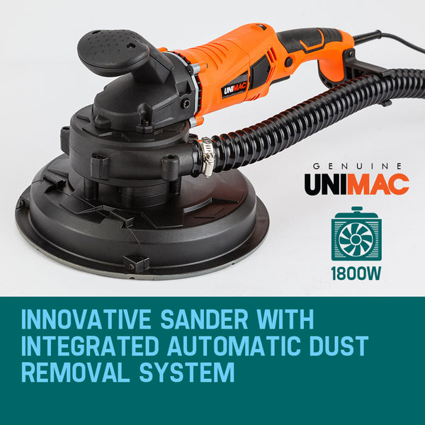 Unimac 1800W Drywall Sander Plaster Automatic Wall Gyprock Vacuum System Air Filtration Systems