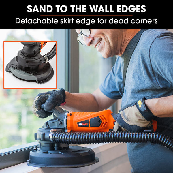 Unimac 1800W Drywall Sander Plaster Automatic Wall Gyprock Vacuum System Air Filtration Systems
