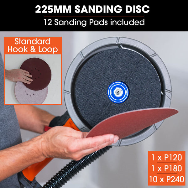 Unimac 1800W Drywall Sander Plaster Automatic Wall Gyprock Vacuum System Air Filtration Systems