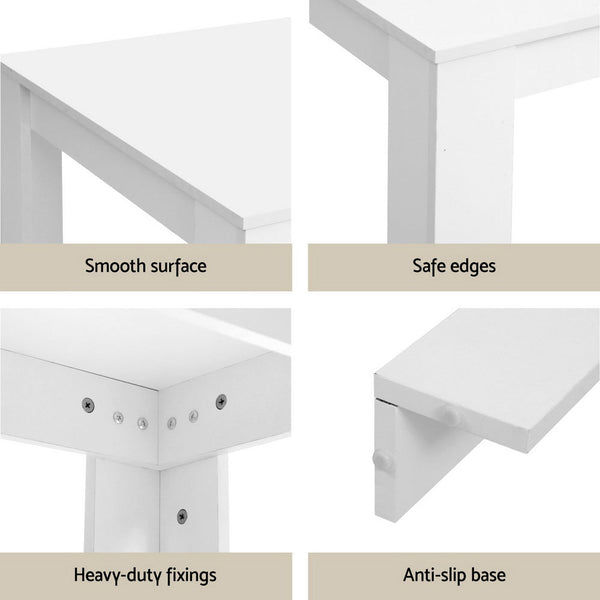 Artiss Rectangle Dining Table And 4 Chairs Set In White Dining Sets