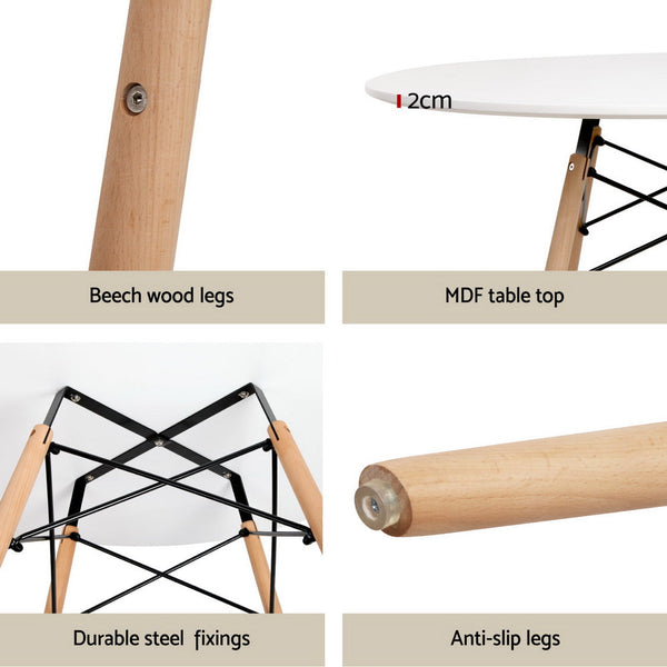 Artiss 1 Dining Table And 4 Chairs Set Dsw White Dining Sets