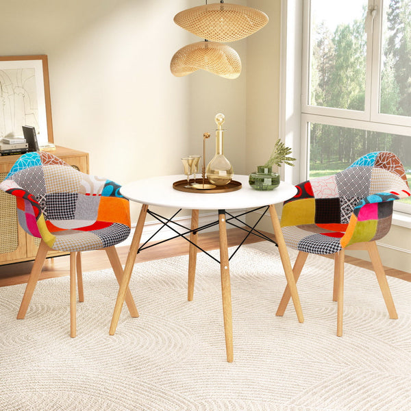 1 Artiss Dining Table And 2 Chairs Set Dsw 90Cm Dining Sets
