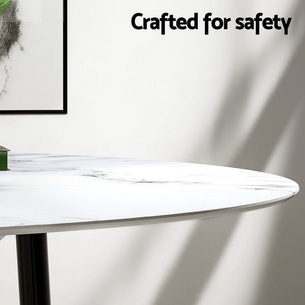 Artiss 1 Dining Table And 4 Chairs Set Marble Grey Dining Sets