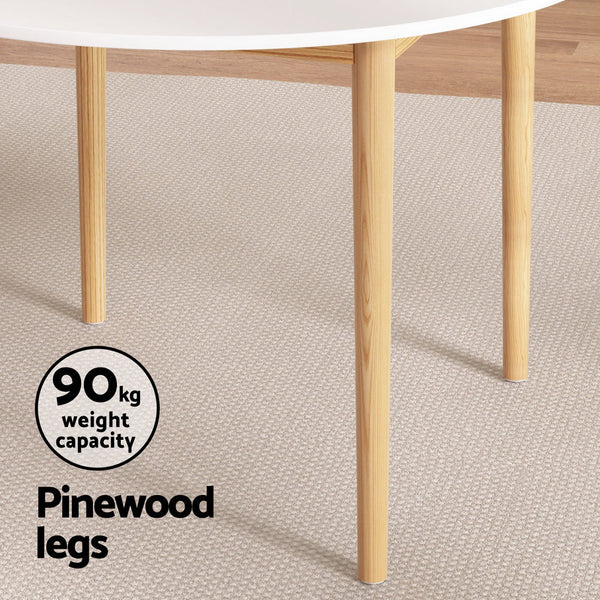 Artiss 1 Dining Table And 4 Chairs Set White Wood Dining Sets