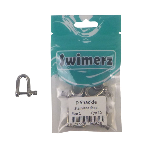 Swimerz Stainless Steel D Shackles Size 1 10 Pack Baits & Lures