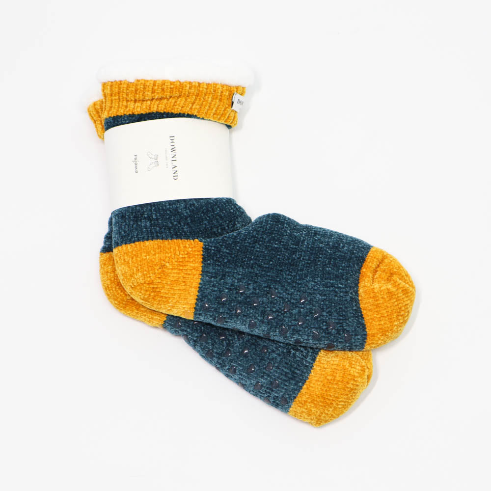 Downland Warm Green Blue/Yellow Socks