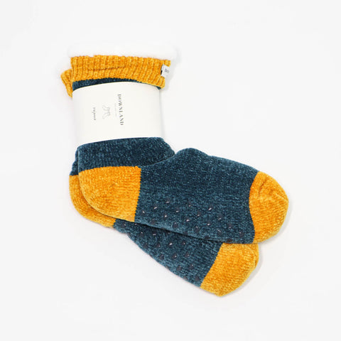 Downland Warm Green Blue/Yellow Socks