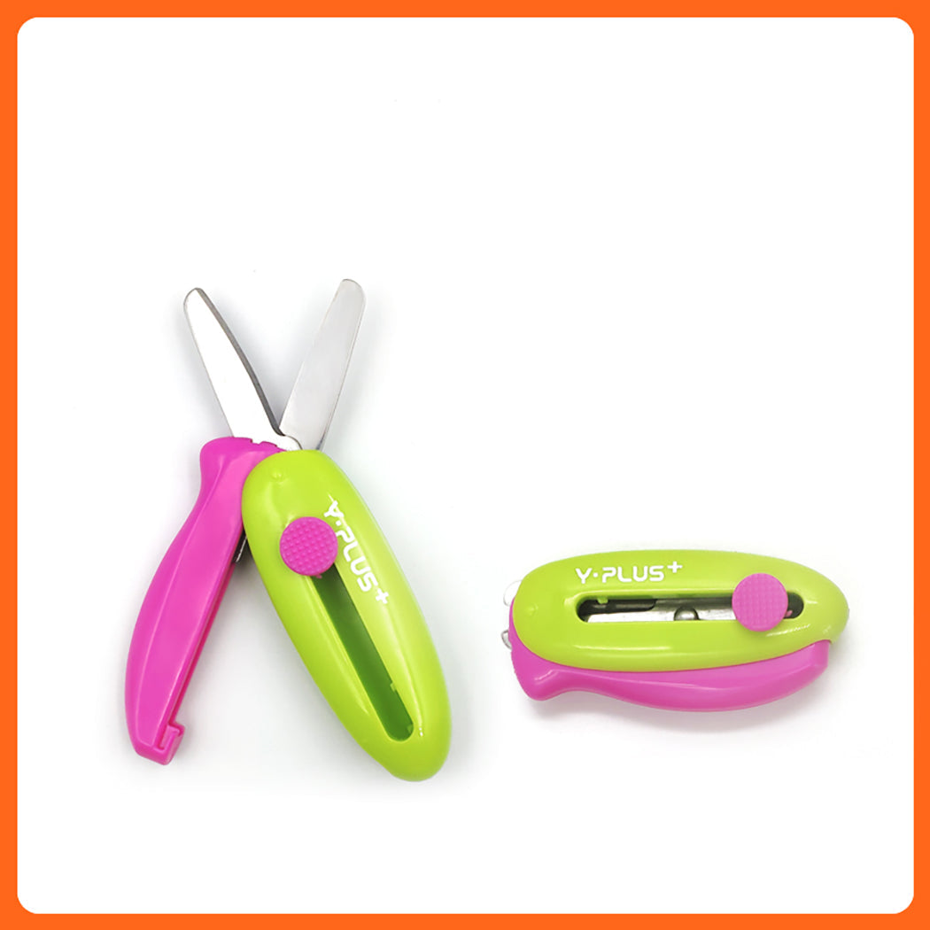 Yplus Cuckoo Spring Action Pocket Scissors Kids Craft Pink Green Scissors & Paper Trimmers
