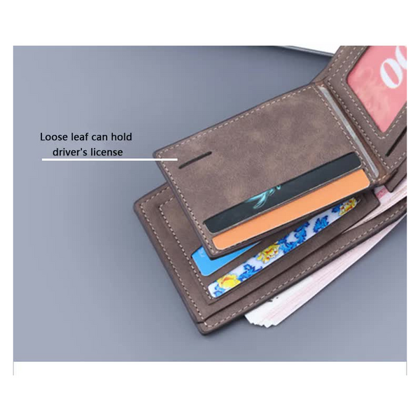 Dark Brown Men's Genuine Leather Bifold Wallet Compact Design With Multiple Card Slots Wallets