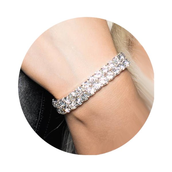 Silver Rhinestone Stretch Bracelet Bracelets