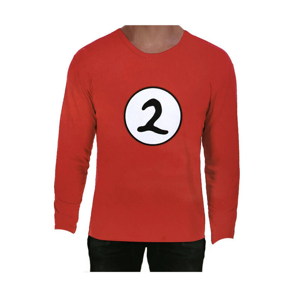 Br Costumes Dr. Seuss Adult Cat In The Hat Thing 2 Long Sleeve Red Top Book Week Unisex Costumes