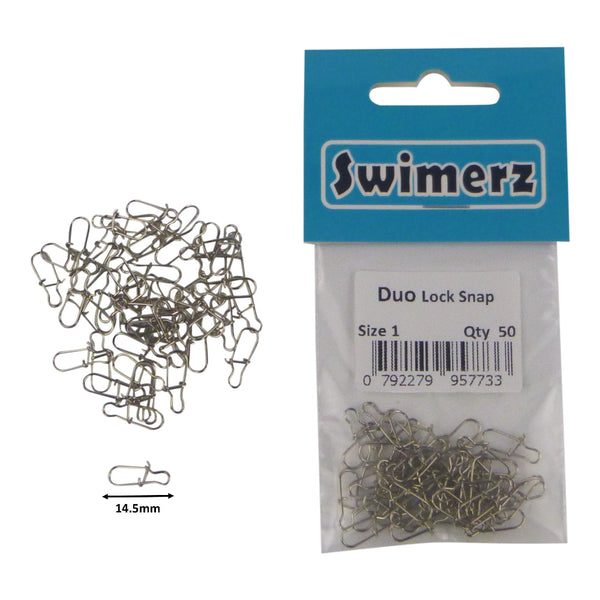Swimerz Duo Lock Snaps Size 1 50 Pack Other Terminal Tackle