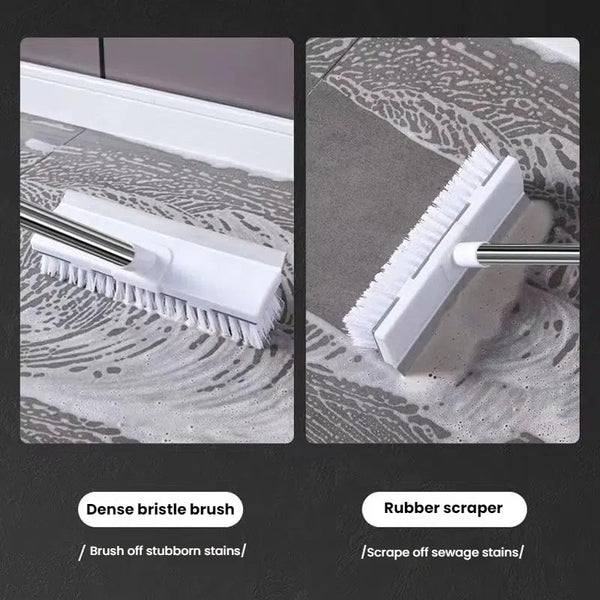 2 In 1 Floor Scrub Brush With Long Adjustable Handle. Multifunctional For Bath & Kitchen Cleaning Brushes