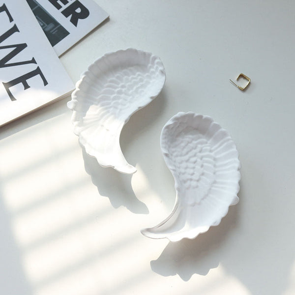 Gypsum Feather Decoration Storage Tray Necklace Accessories Cosmetics Perfume Photography Posing Props Jewellery Holders & Organisers