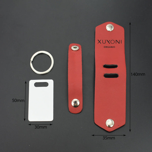 Blank Heat Transfer Leather Detachable Keychain Laser Multifunctional Diy Overprint Photo Keyrings