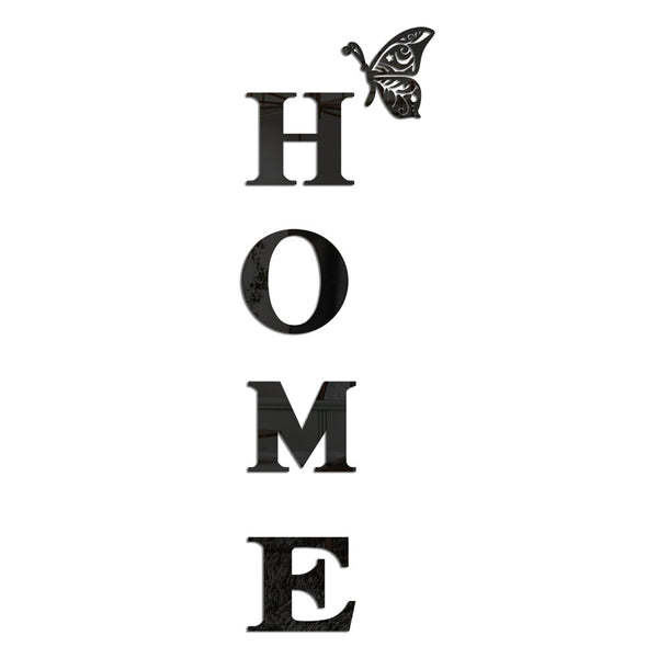 Home Butterfly Acrylic Mirror Wall Letter Stickers Background Wall Stickers