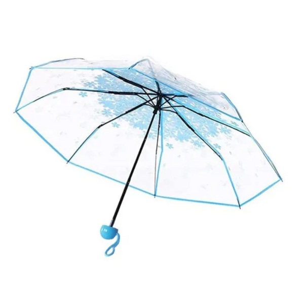 Korean Umbrella Folding Cute Mini Fresh Simple Sen Series Trifold Cherry Blossom Transparent Japanese Umbrellas
