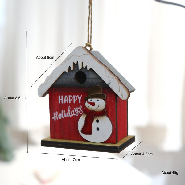 Christmas Retro House Santa Claus Snowman Mini Hut Desktop Gift Box Bar Decoration Seasonal Decorations