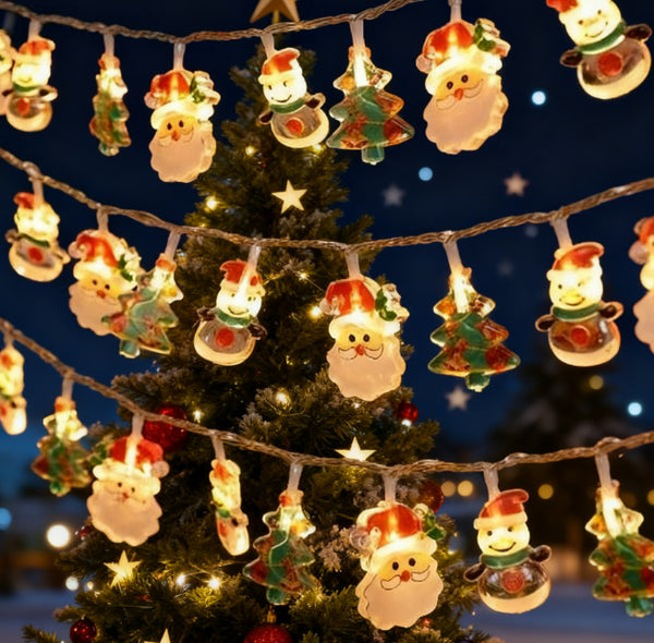 Painted Old Man Snowman Christmas Tree Lights Led String Outdoor Decoration Seasonal Decorations