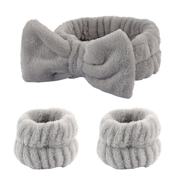 Wash Face Headband Waterproof Wrist Strap Set Butterfly Bow Simple 3 Piece Other Shower & Bath Accessories