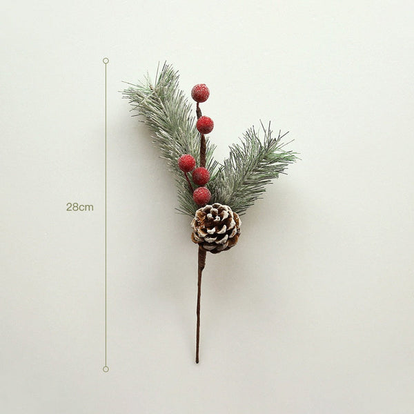 Santa Yuan New Arrival Artificial Red Berry Fruit Branch Christmas Tree Decoration Wreath Vine Material Direct Supply Seasonal Decorations