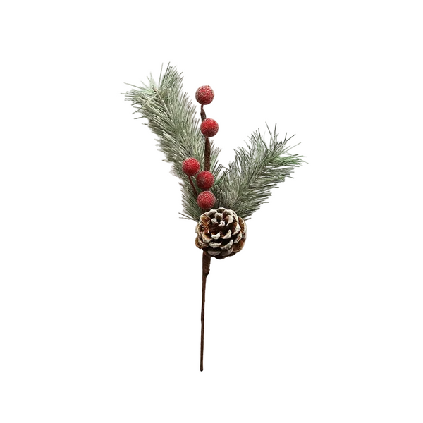 Santa Yuan New Arrival Artificial Red Berry Fruit Branch Christmas Tree Decoration Wreath Vine Material Direct Supply Seasonal Decorations