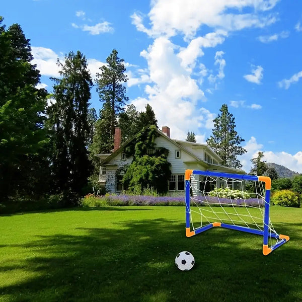 Mini Foldable Plastic Soccer Set Detachable Posts High Strength Indoor/Outdoor Kids' Bday Gift Soccer Goals