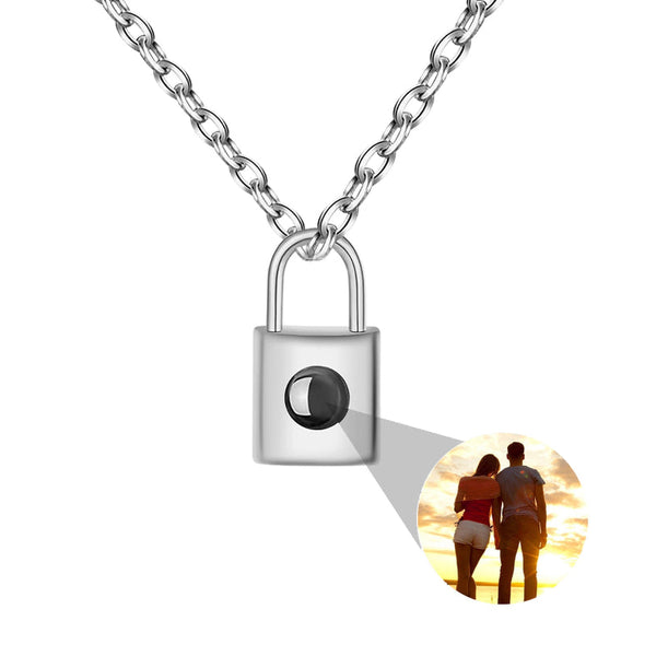 New Lock Head Projection Necklace For Women European And American Personality 100 Languages Graduation Customization Color Photos Necklaces & Pendants