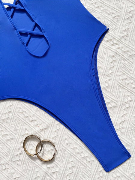 Jumpsuit  Bikini European American Swimsuit Women Neck Hanging Swimwear