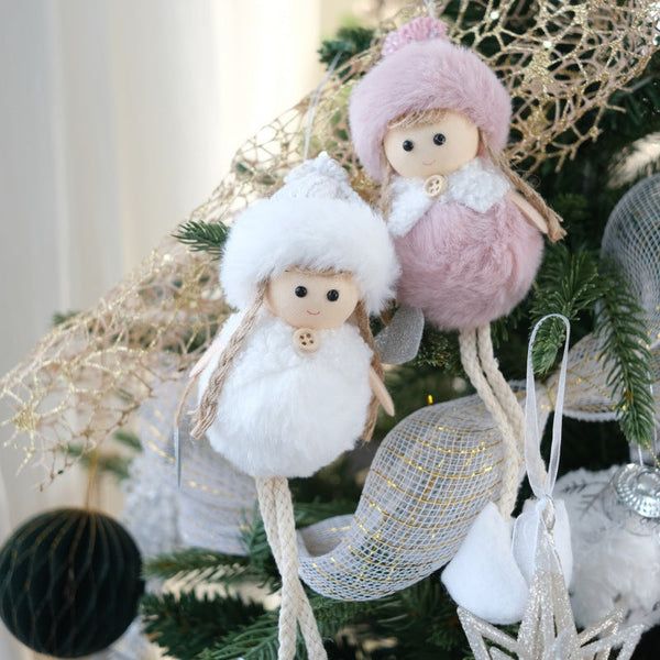 Christmas Angel Doll Decorative Plush Hanging Ornament For Tree Hotel Bar Counter Decoration Gift Box Accessories Seasonal Decorations