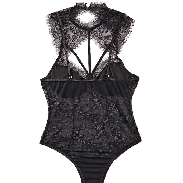 Eyelash Lace Steel Ring Spicy Girl Style  Pure Desire Perspective Beautiful Back Jumpsuit Jumpsuits Rompers & Playsuits