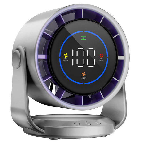 100 Speed High Circulating Fan For Home. 6 Inch Charging Digital Display Turbo Desktop Electric Portable Fans