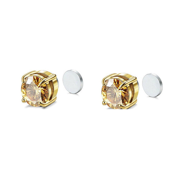 Veile Studios Magnetic Ear Clip For Men And Women Zircon Four Claw Single Earrings