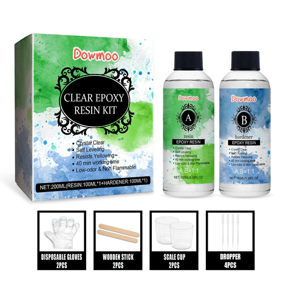 Clear Epoxy Resin Kit High Transparent Yellowing Resistance Diy Material Handmade Products Set Crafting Tools