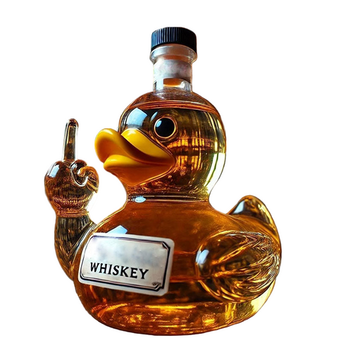 10 Oz Middle Finger Duck Bottle Funny Whiskey Decanter. Great Prank Decoration For Bar Office Or Home Decanters