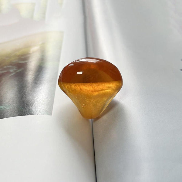 Veile Studios French Resin Open Bracelet Ring Set Retro Handicraft Accessory Rings