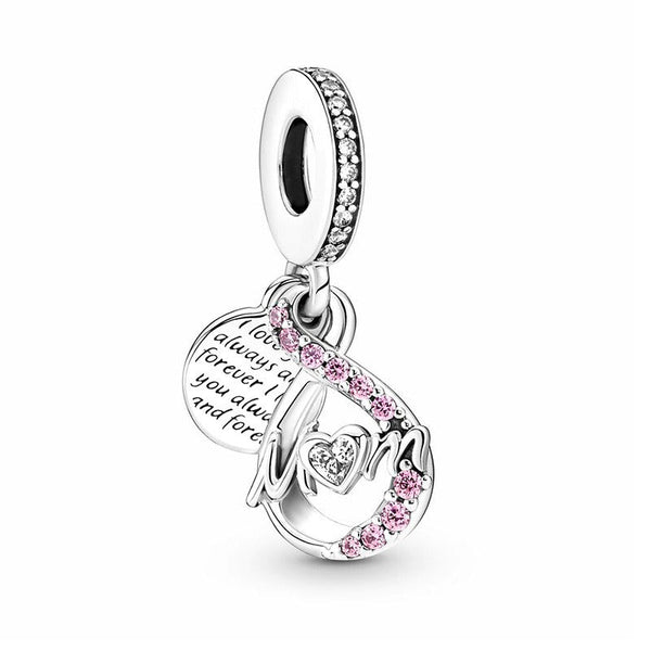 Veile Studios S925 Sterling Silver Eternal Confession Double Surround Heart Motorcycle Accessories Charms & Charm Bracelets