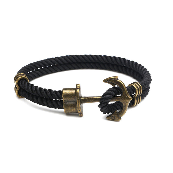 Nautical Anchor Bracelet European And American Street Fashion Handmade Original Unisex Couple Rope Trendy Men's Personality Jewelry Bracelets