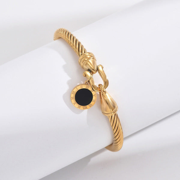 Veile Studios Versatile Roman Numeral Pendant Fried Dough Twists Multicolour Stainless Steel Bracelet Bracelets