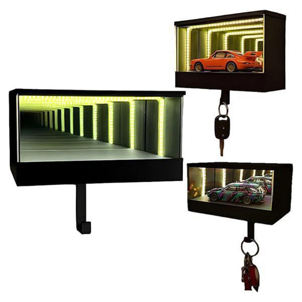 3D Printed Wall Mounted Car Key Holder With Garage Hook Fun Infinite Keychain Storage Rack Organizer Key Holders